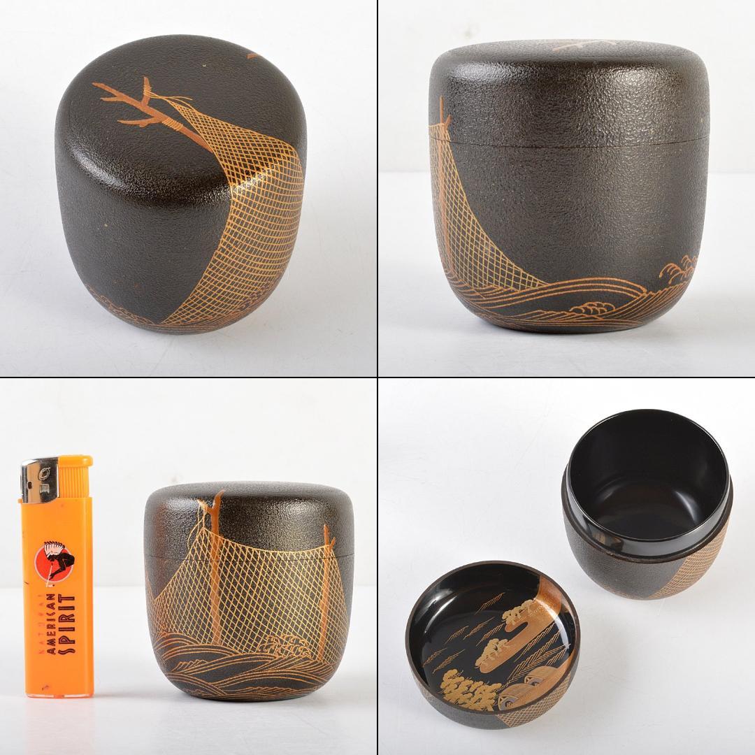 teㆍruㆍri 　目代春帆作　乾漆干網　棗　共箱　M　R6006