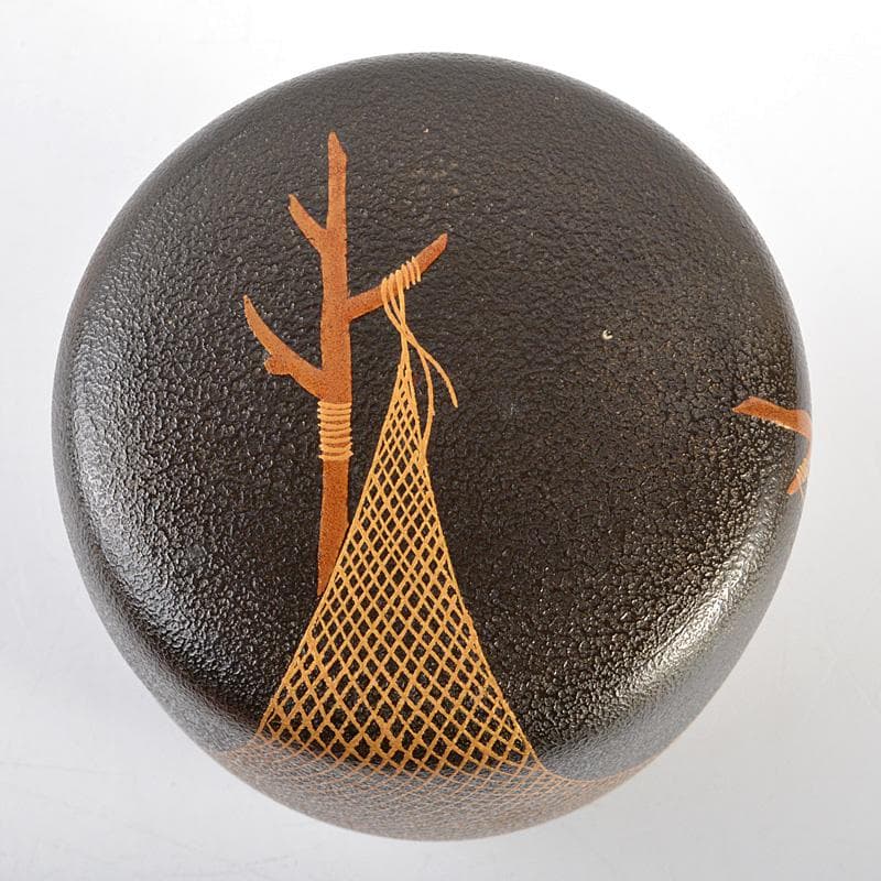 teㆍruㆍri 　目代春帆作　乾漆干網　棗　共箱　M　R6006