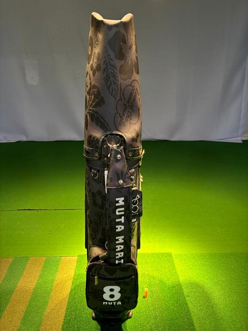新品ムータマリンゴルフmuta 花柄 ブラック キャディバッグ