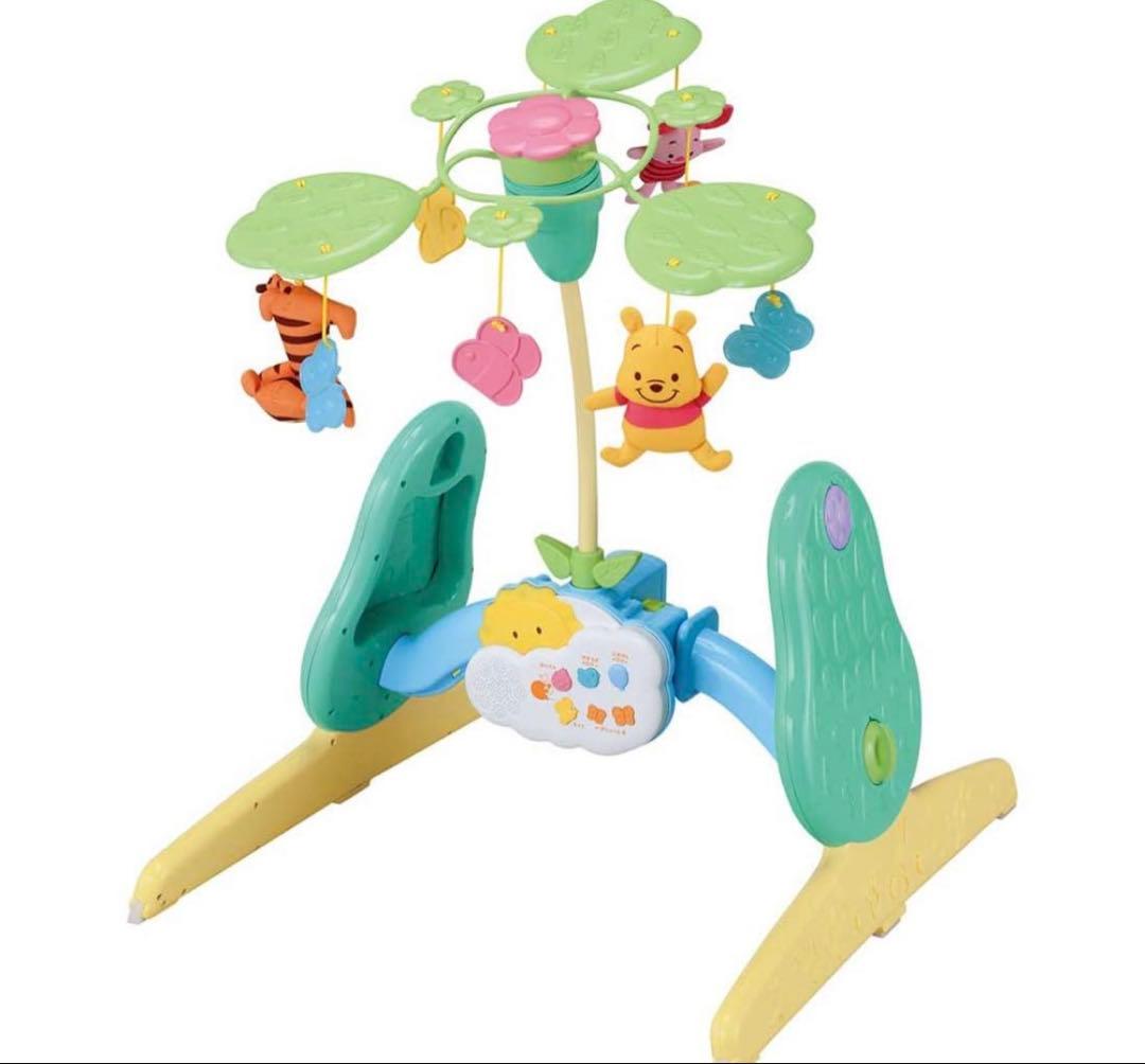 【美品】プーメリーくまのプーさんえらべる回転6WAYジムにへんしんメリー