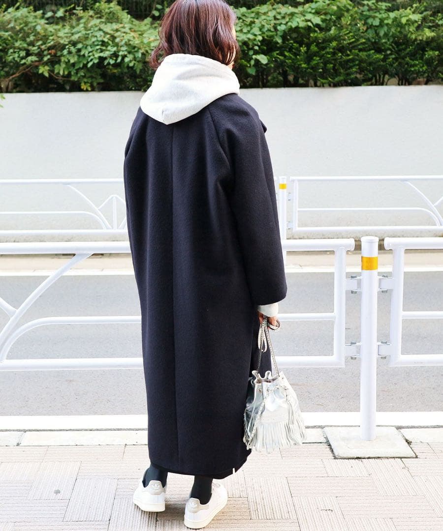 IENA ロングスリットコート　ネイビー