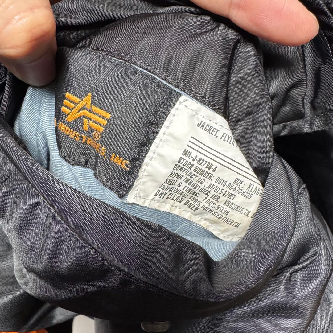 XLサイズ　ALPHA アルファ　MA-1 フライトジャケット　ブラック