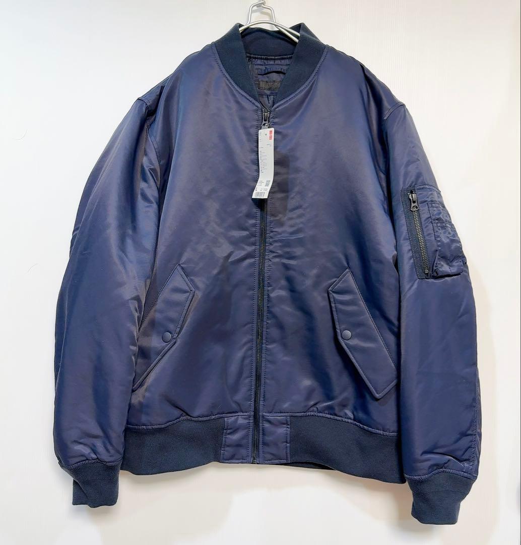 タグ付き未使用　ユニクロ(UNIQLO) MA‐1ブルゾン 紺　ネイビー