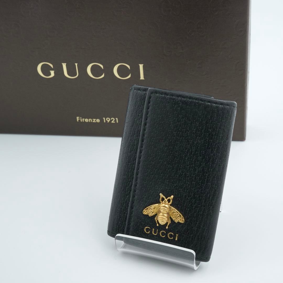 ✨未使用に近い・箱付き✨　GUCCI キーケース　6連　アニマリエ　ビー　蜂　黒