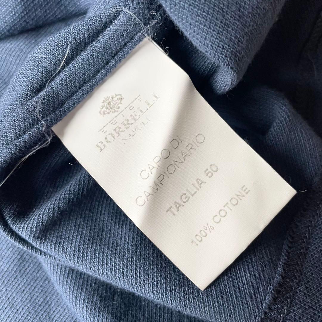 新品タグ付 LUIGI BORRELLI ポロシャツ 50 ブルー