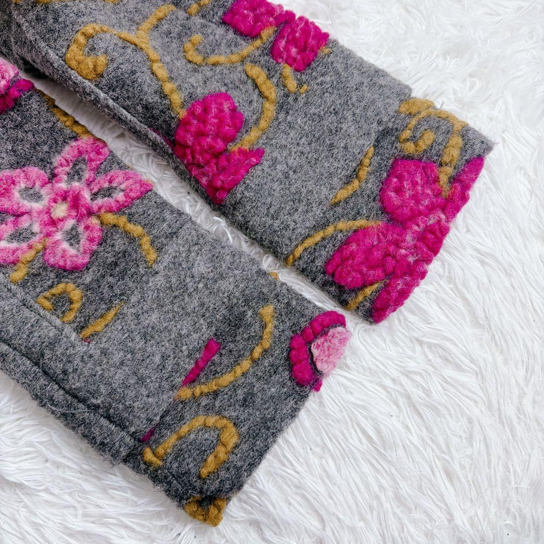 SUPEPOSER ITALY 立体 花柄 圧縮 ウール コート バルーン