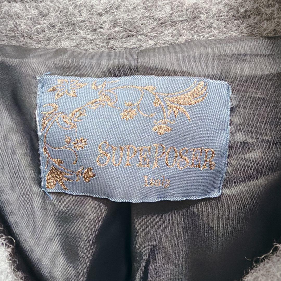 SUPEPOSER ITALY 立体 花柄 圧縮 ウール コート バルーン