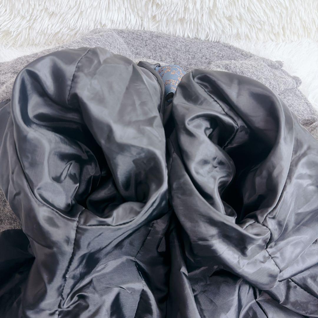 SUPEPOSER ITALY 立体 花柄 圧縮 ウール コート バルーン