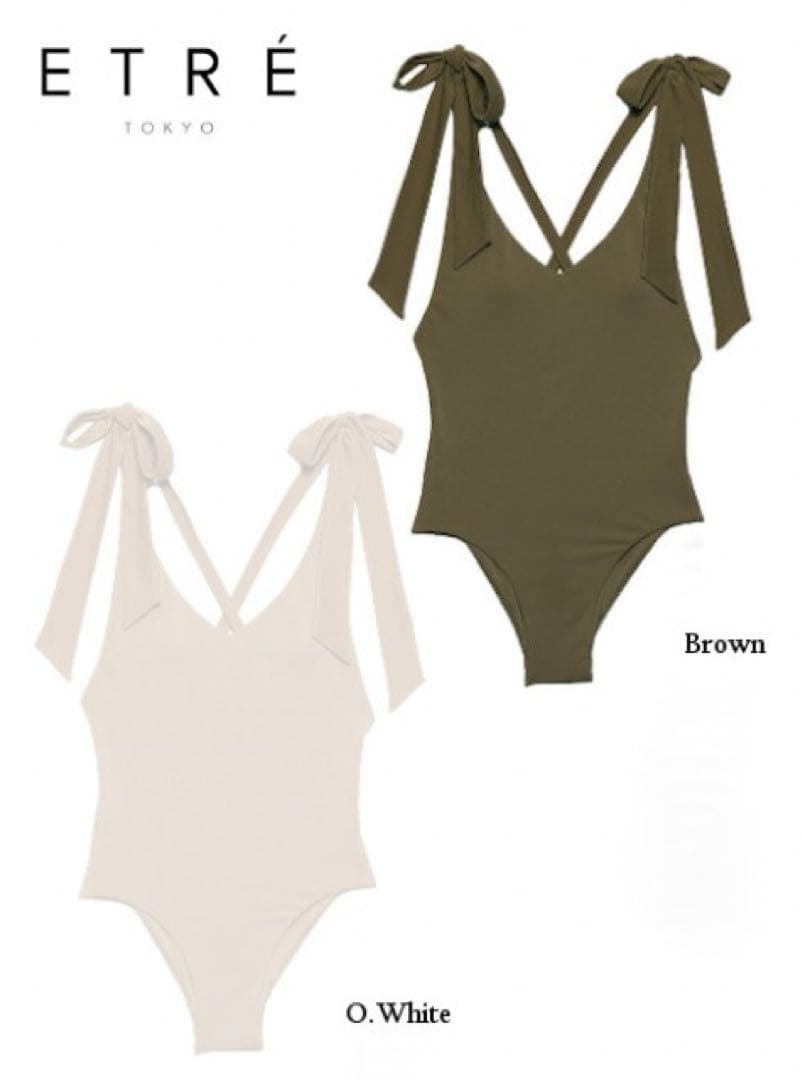 ☆*☆様 新品 ETRE TOKYO オープンバックスイムウェア 水着 無地 M