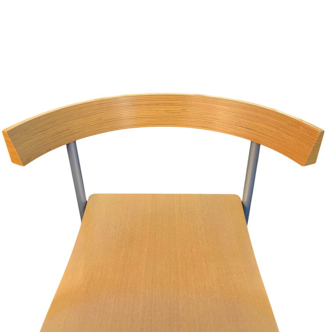 廃盤品　2脚　arflex TWIN ダイニングチェア　木製　曲げ　湾曲