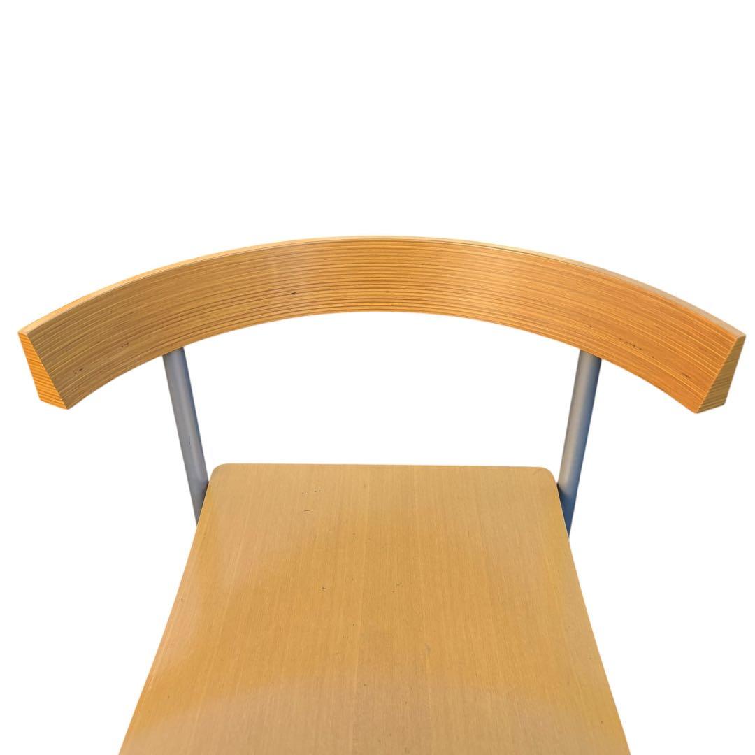 廃盤品　2脚　arflex TWIN ダイニングチェア　木製　曲げ　湾曲