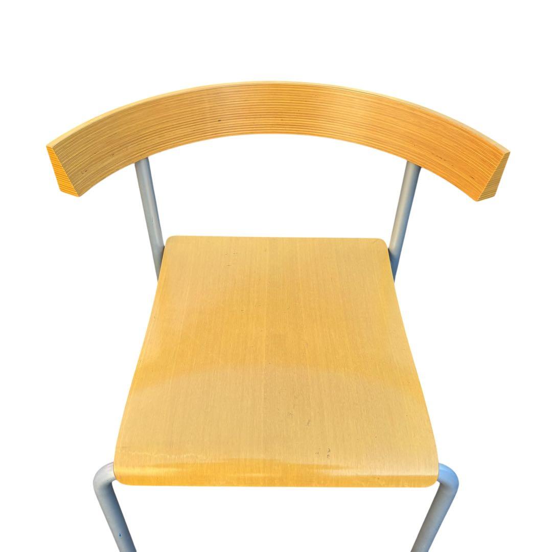 廃盤品　2脚　arflex TWIN ダイニングチェア　木製　曲げ　湾曲