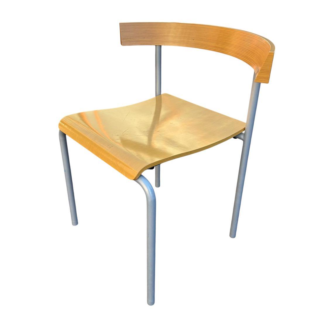 廃盤品　2脚　arflex TWIN ダイニングチェア　木製　曲げ　湾曲