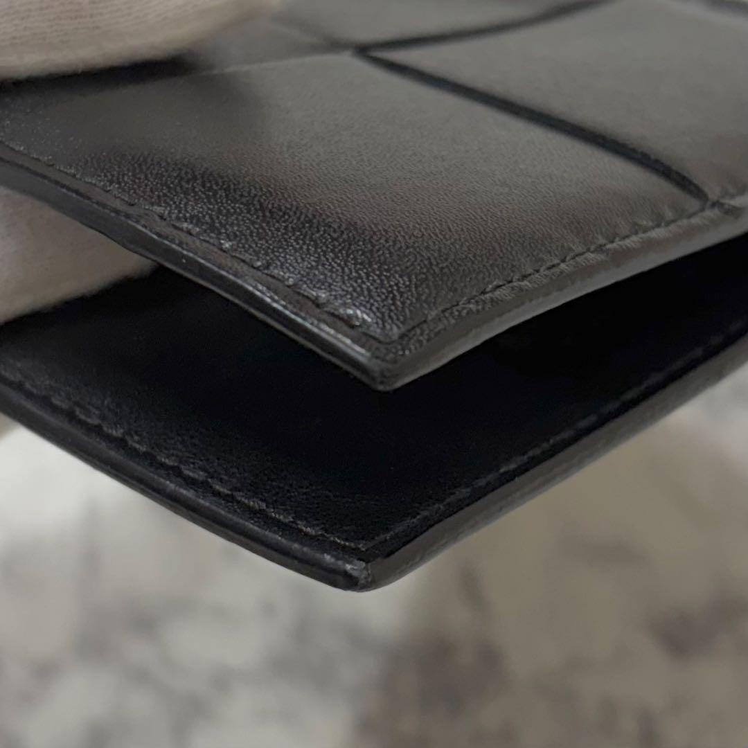 ボッテガヴェネタ カセット マネークリップ 二つ折り財布 ブラック