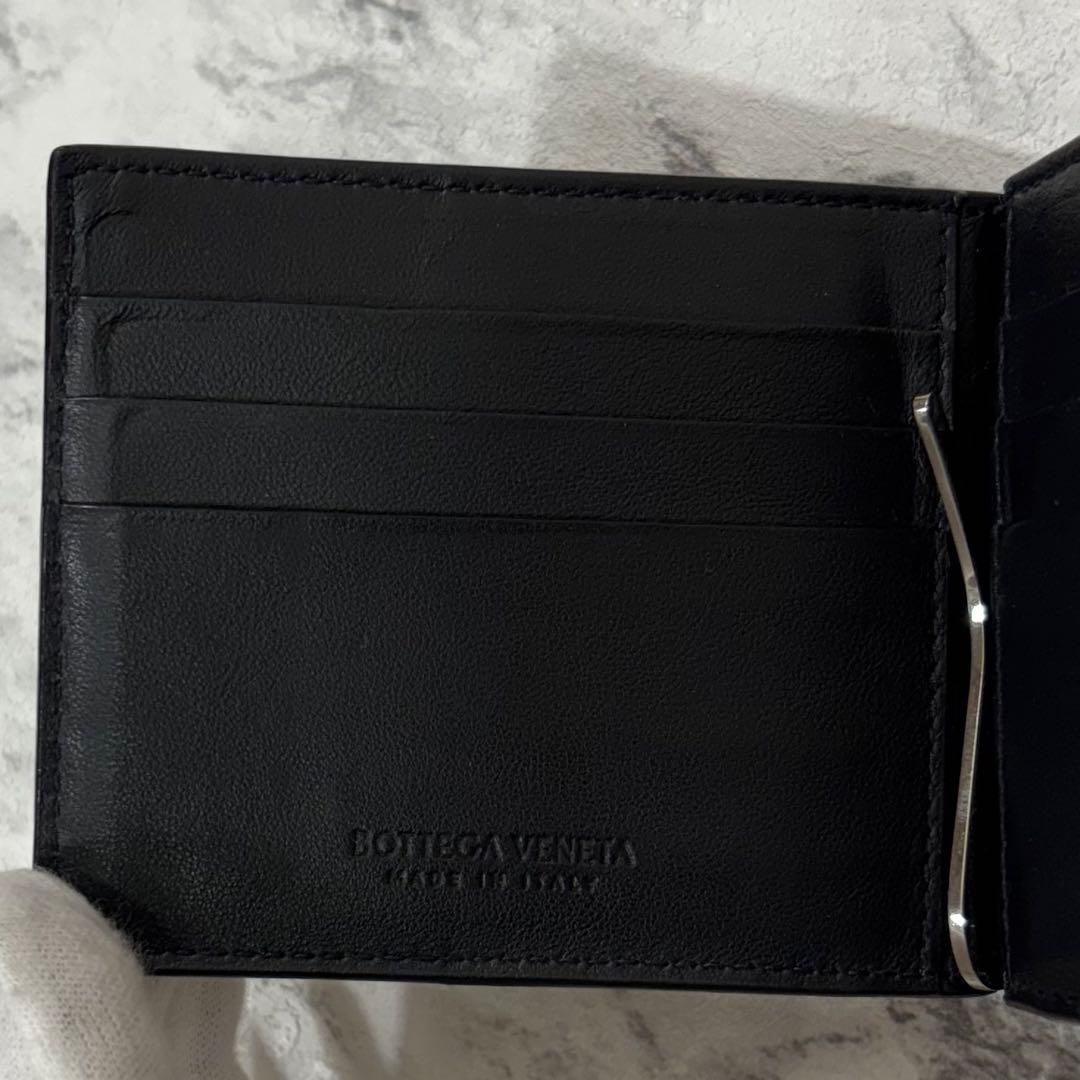 ボッテガヴェネタ カセット マネークリップ 二つ折り財布 ブラック