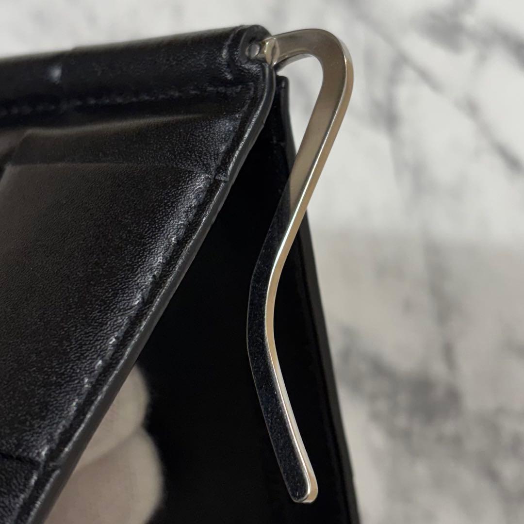 ボッテガヴェネタ カセット マネークリップ 二つ折り財布 ブラック