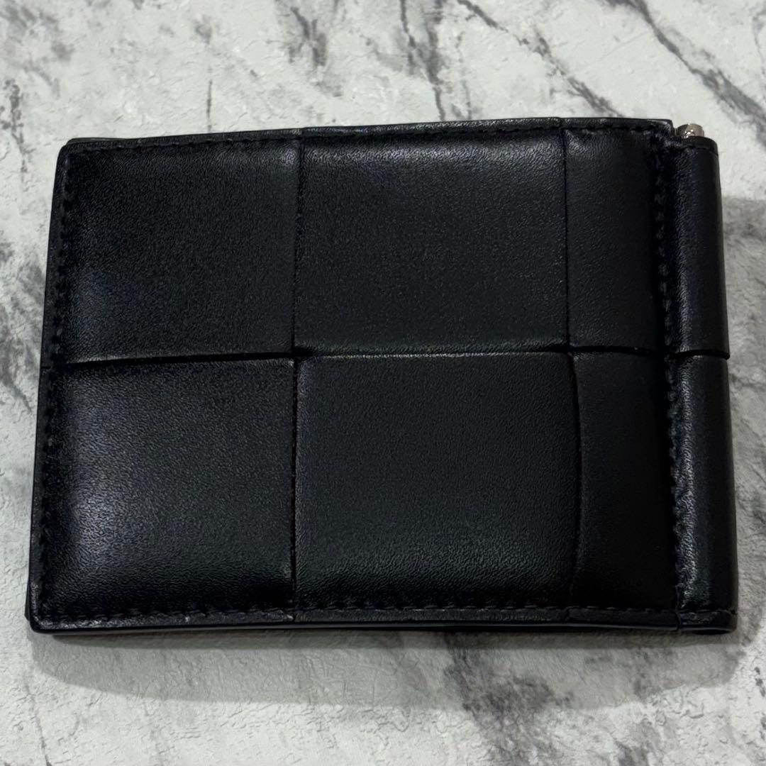 ボッテガヴェネタ カセット マネークリップ 二つ折り財布 ブラック
