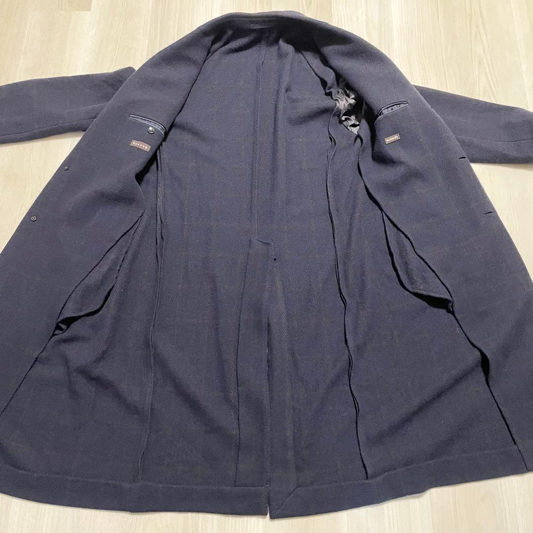 CARUSO【バタフライ 美品】チェスターコート Lサイズ位 ビジネス メンズ