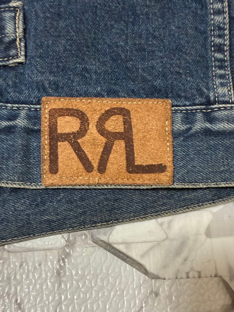 80s★RRL デニムジャケット USA製チェック柄メンズLサイズ