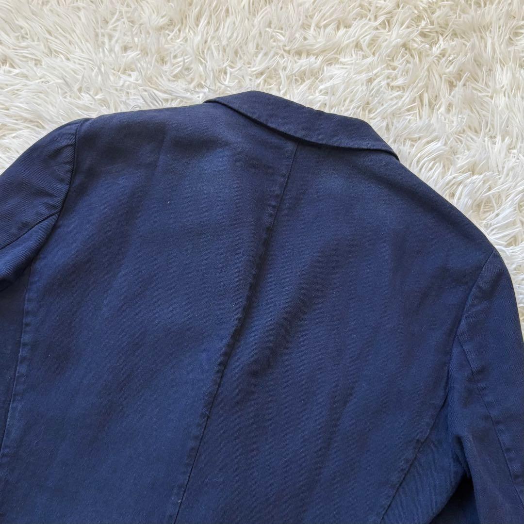 ドリスヴァンノッテン ダブルジャケット 44 ネイビー リネン混