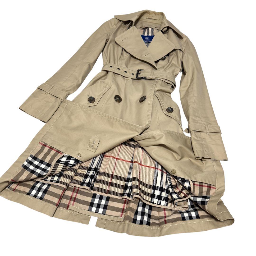 バーバリーブルーレーベル ハニーベージュ ライナー トレンチコート　ノバチェック