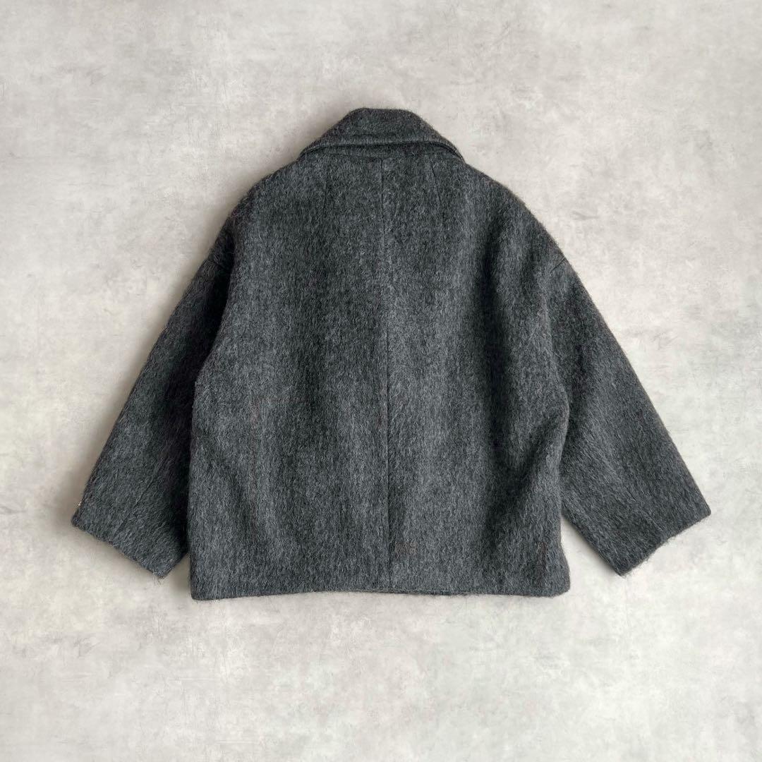 COLLAGE GALLARDAGALANTE ウール混シャギーPコート　グレー