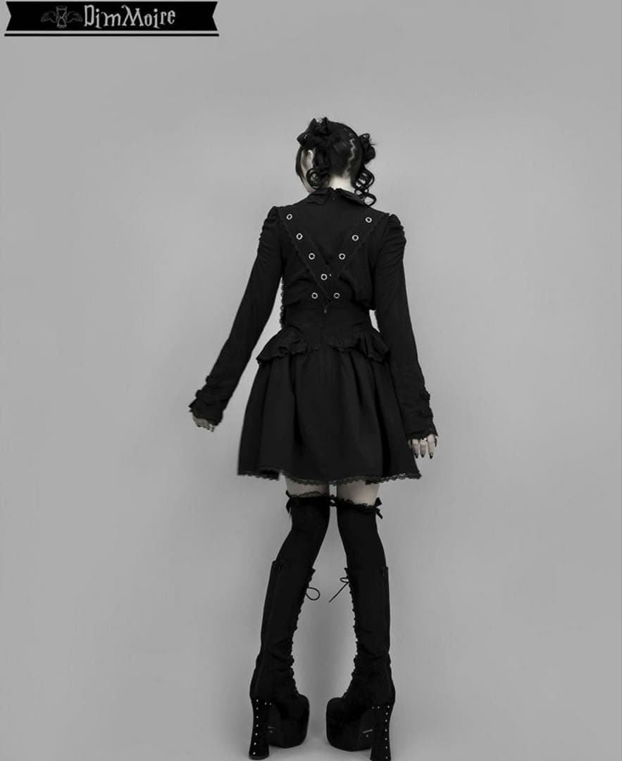 DimMoire【ディムモアール】夢纏うサスペンダースカート/Black L