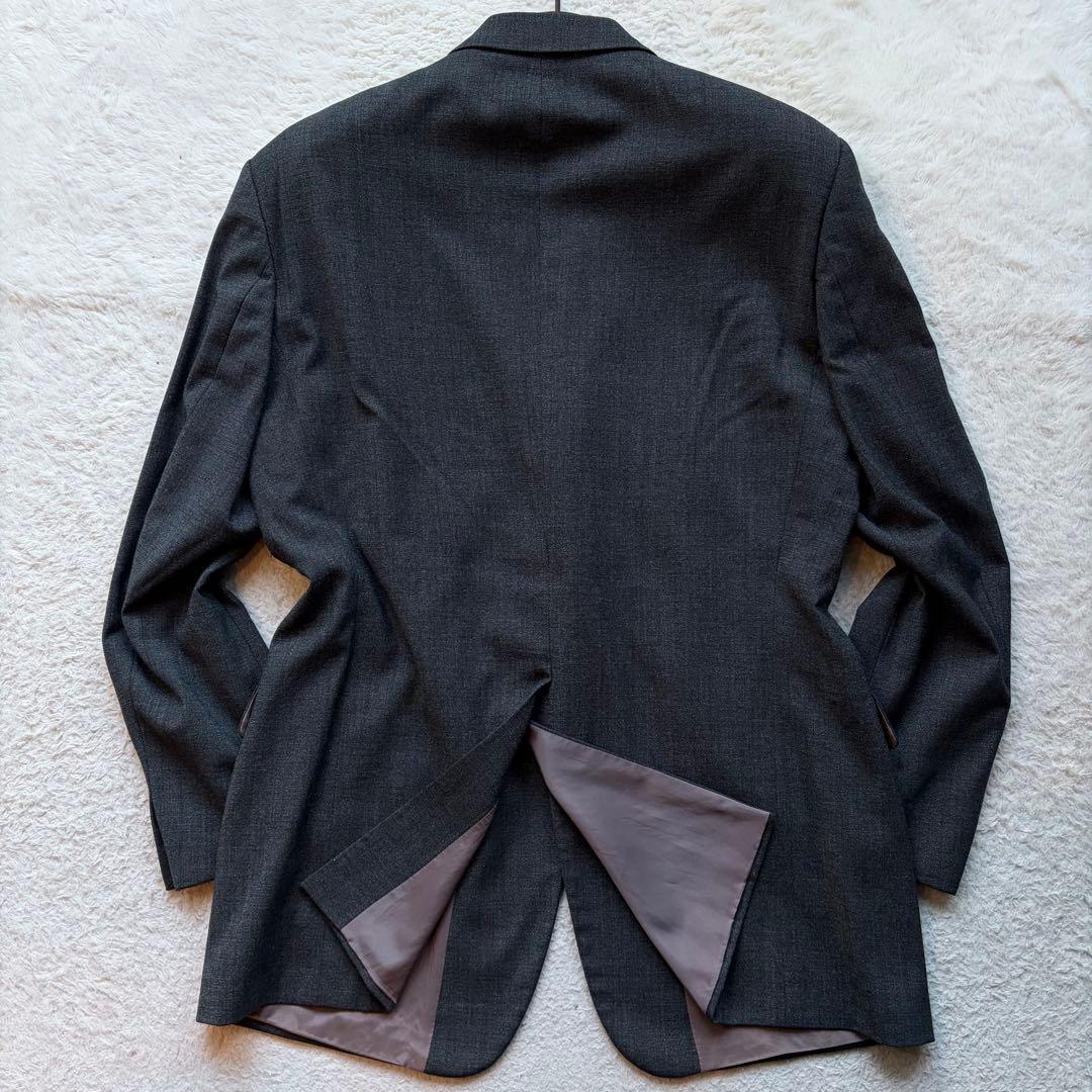 【美品】ヒューゴボス スーツ セットアップ ウール ストレッチ グレー 2XL