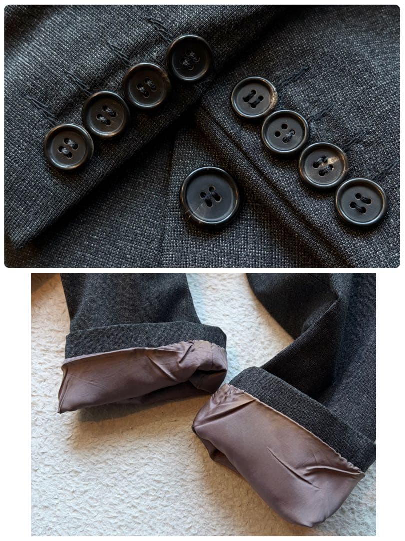 【美品】ヒューゴボス スーツ セットアップ ウール ストレッチ グレー 2XL