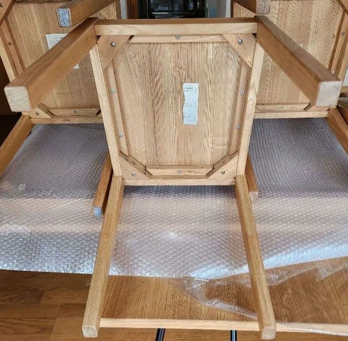 【セット購入①】無印良品★天然木★タモ材★ダイニングチェア4脚セット2脚分★廃盤