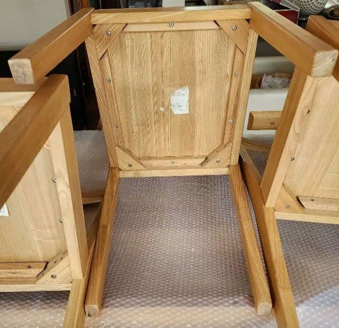 【セット購入①】無印良品★天然木★タモ材★ダイニングチェア4脚セット2脚分★廃盤