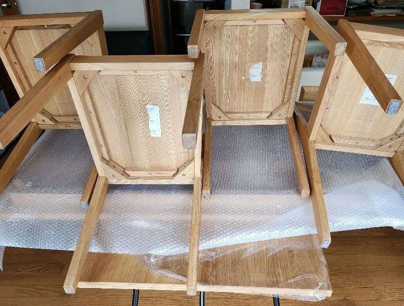 【セット購入①】無印良品★天然木★タモ材★ダイニングチェア4脚セット2脚分★廃盤