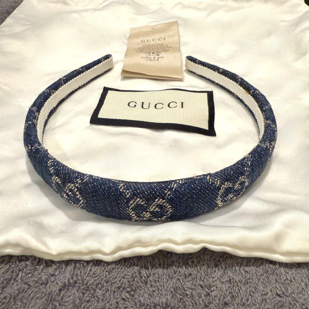 GUCCI カチューシャ　エコウォッシュドデニム　ヘアバンド