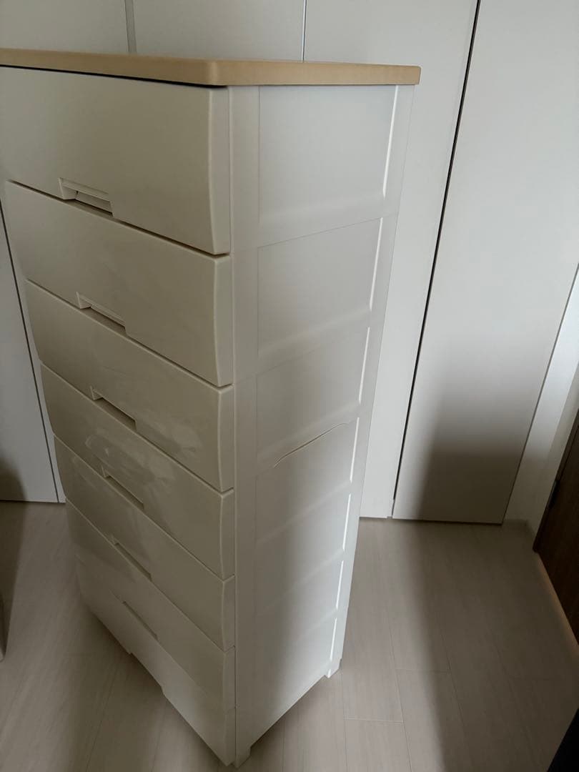 ホワイトプラスチック製7段チェスト