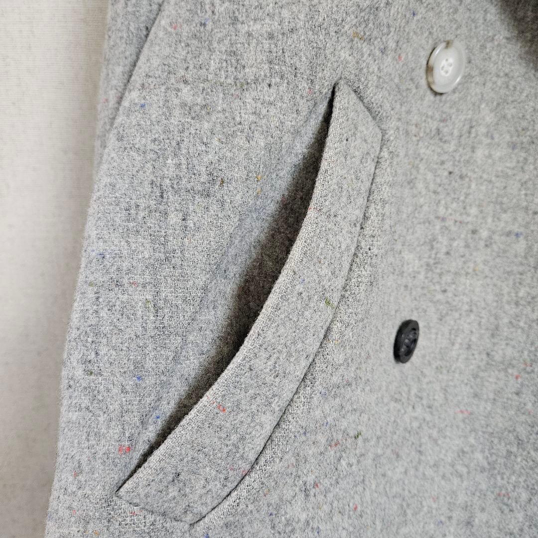 ENFOLD グレー ダブルブレスト チェスターコート カラーネップ　36