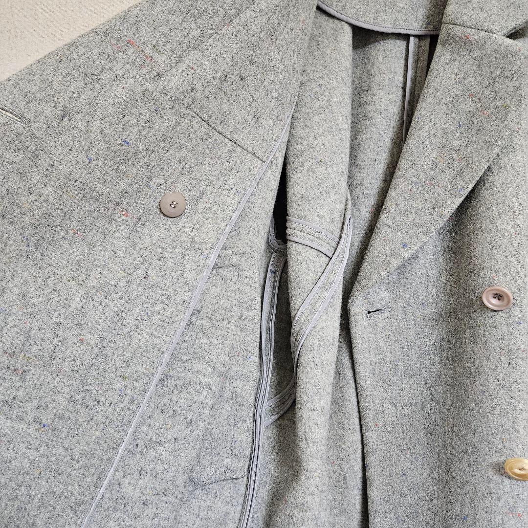 ENFOLD グレー ダブルブレスト チェスターコート カラーネップ　36