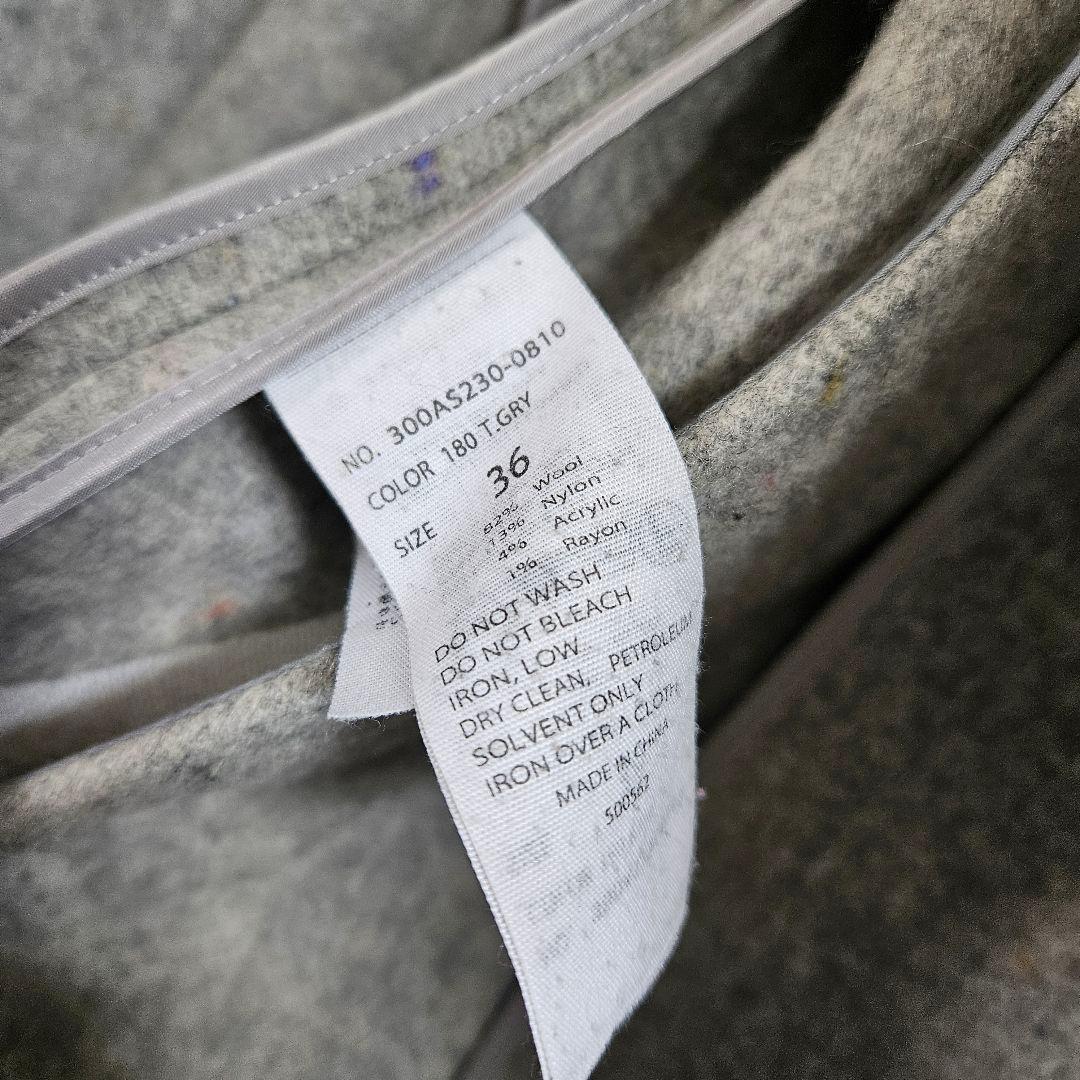 ENFOLD グレー ダブルブレスト チェスターコート カラーネップ　36