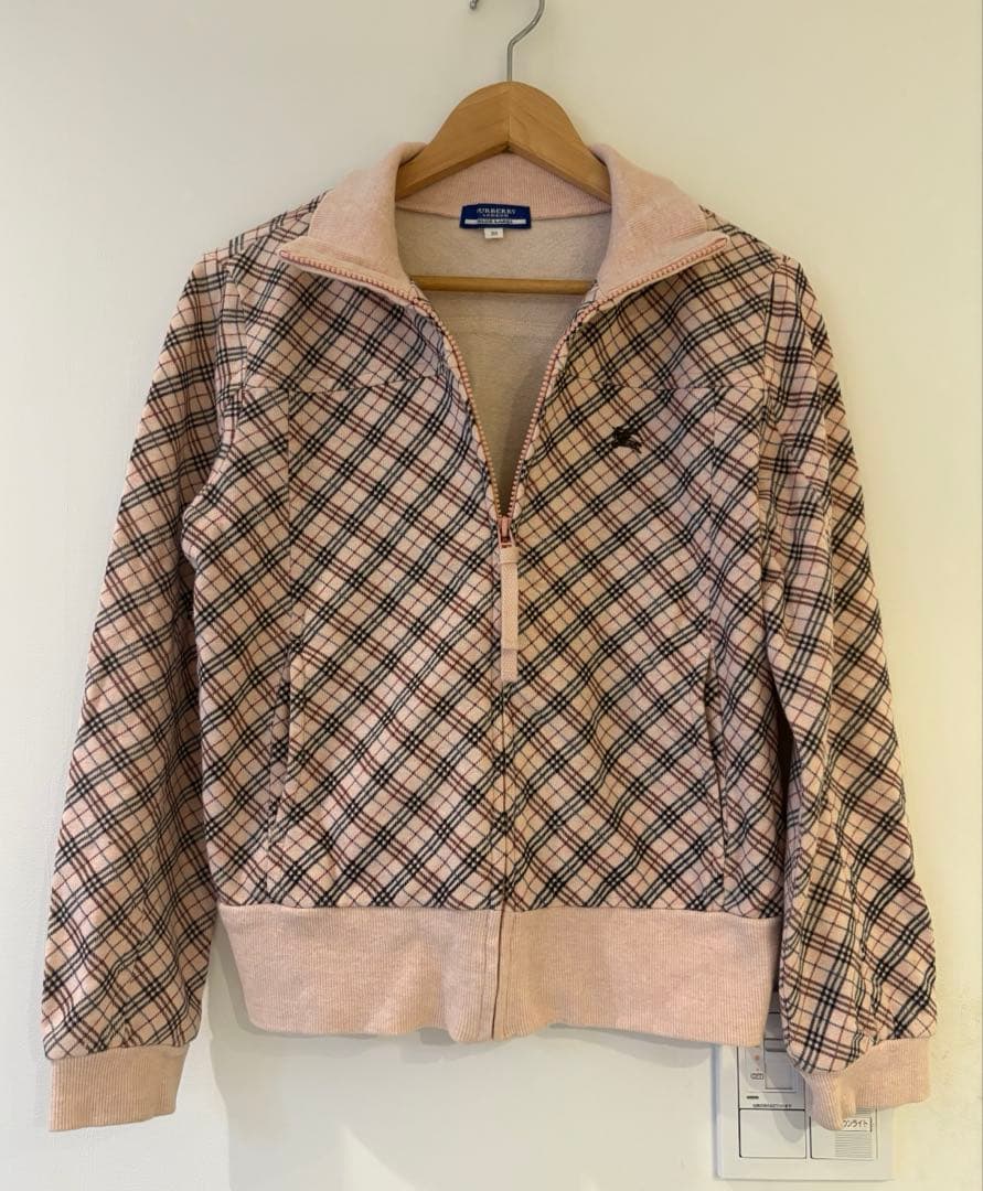 バーバリーブルーレーベル　トラックジャケットMノバチェック　ホース刺繍スウェット