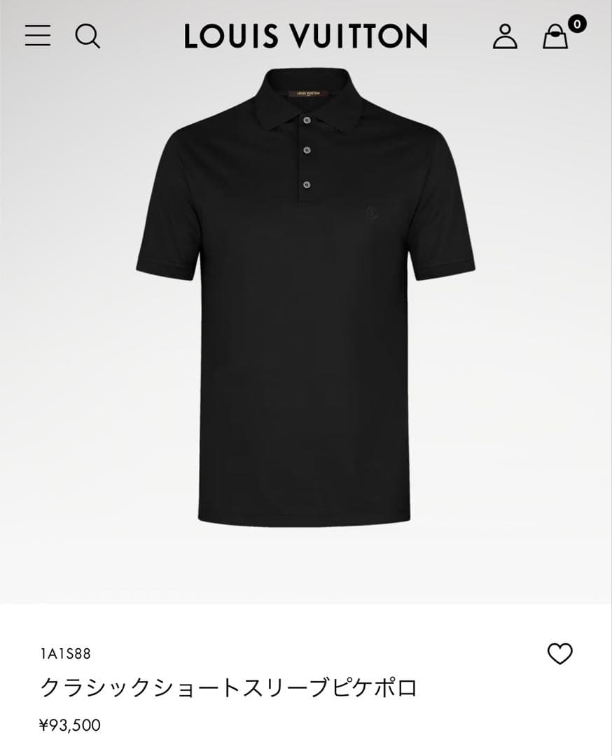 美品　LOUIS VUITTON クラシックショートスリーブピケポロ　BLACK