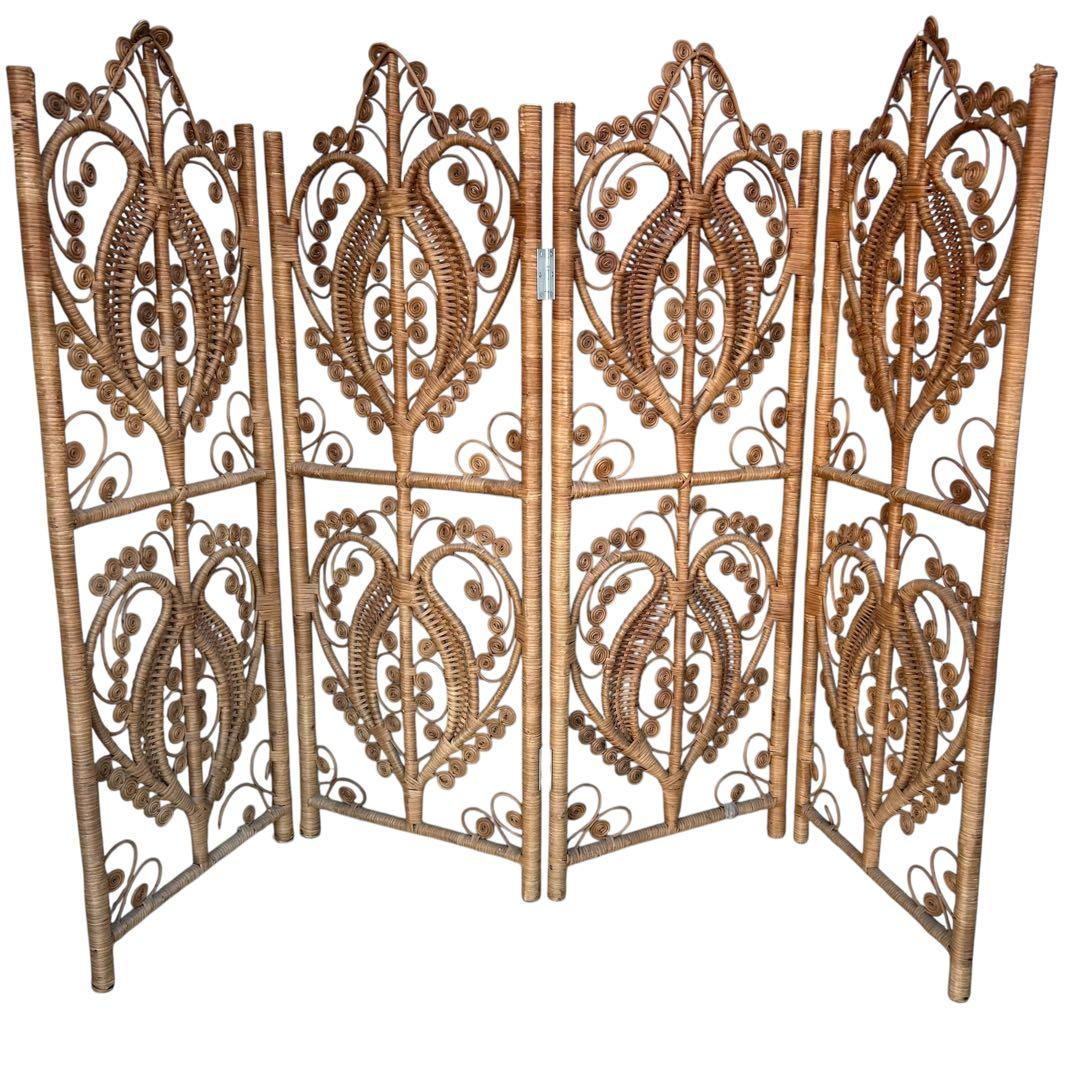 希少 エスニック レトロ ラタン パーテーション