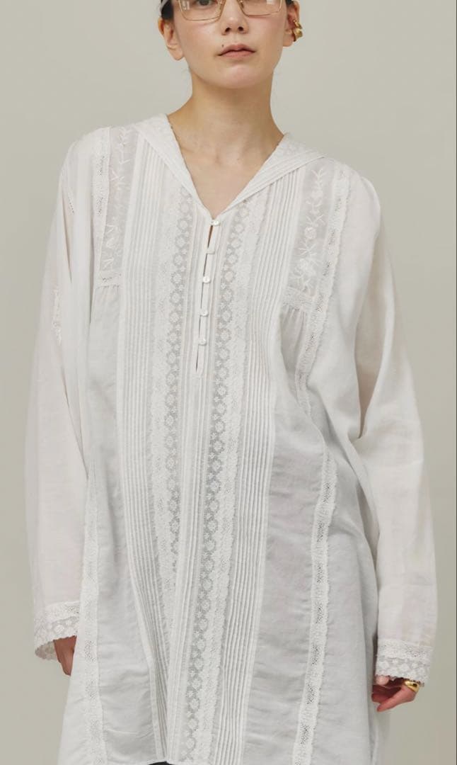 カレンソロジー　コットンレーヨンレースチュニック　セーラー