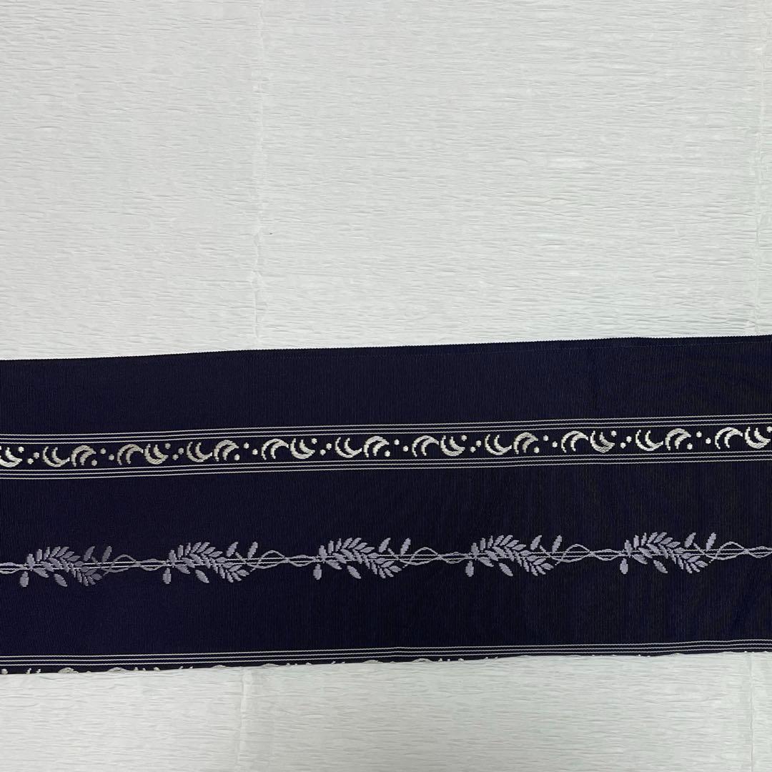 博多帯　八寸名古屋帯　368cm 紫系