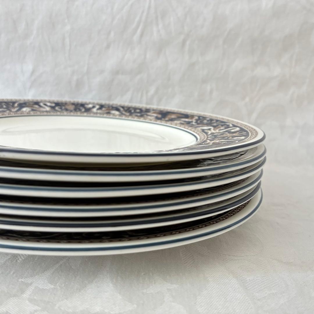 【】フロレンティーン　コバルト　プレート　6枚　20cm