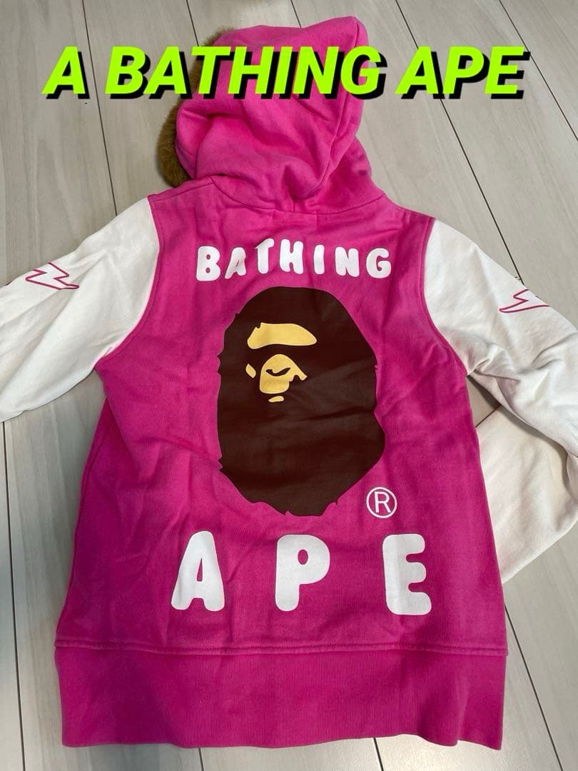 A Bathing Ape ピンク パーカー XS