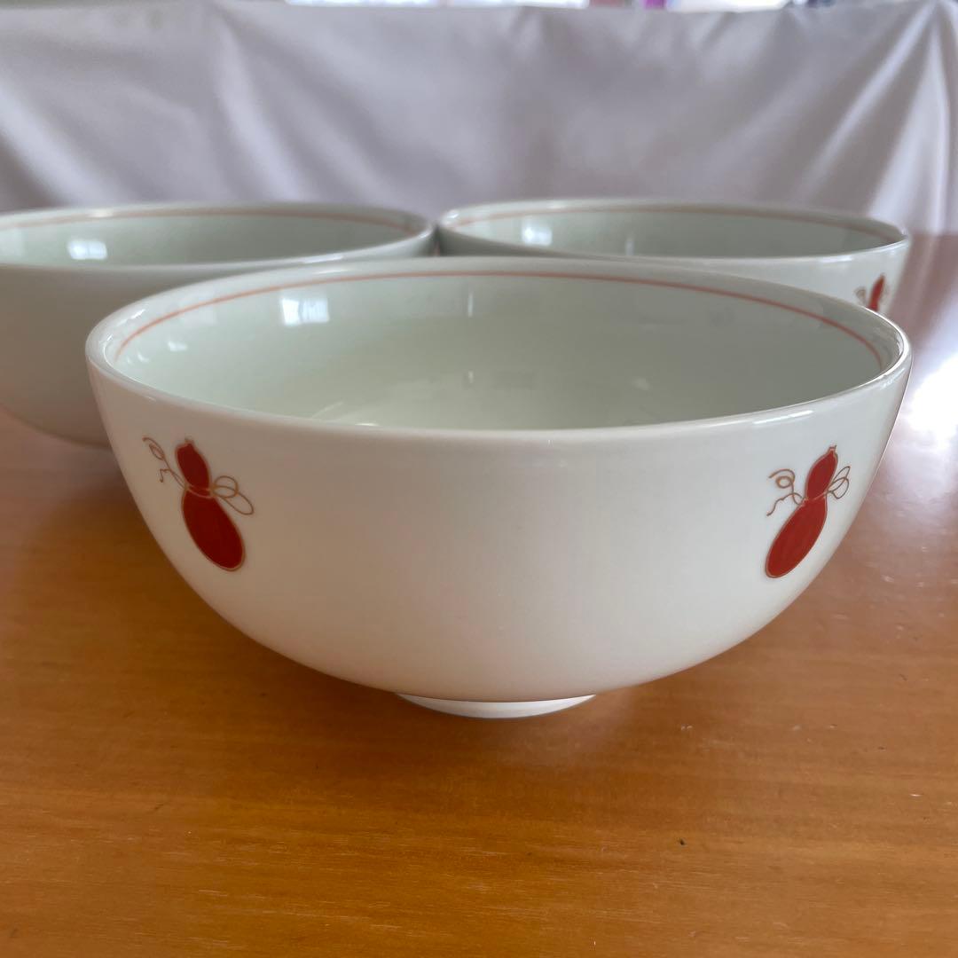 【美品】深川製磁　丼 どんぶり　3個セット　赤絵　金彩　オールド深川