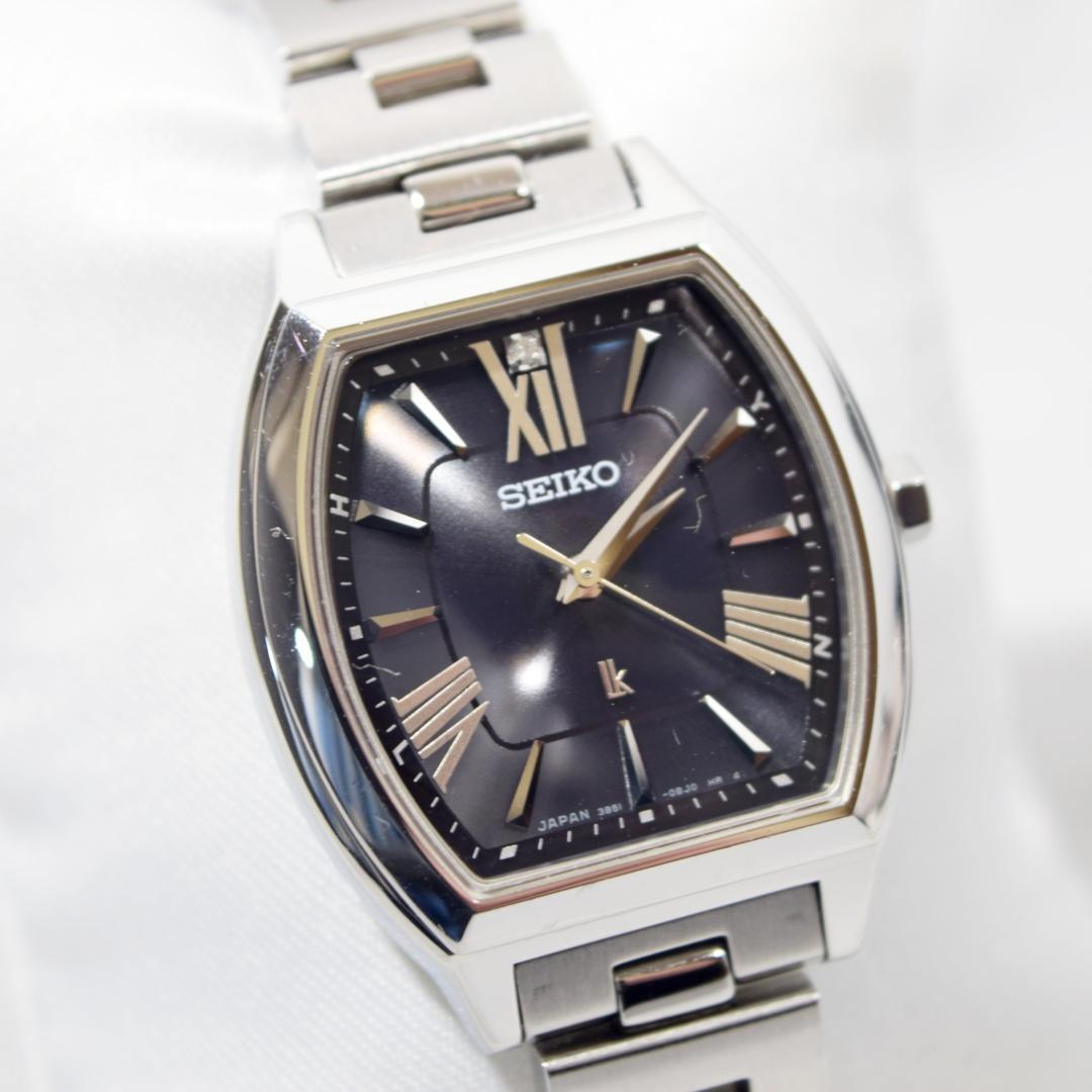[美品 箱付] SEIKO セイコー ルキア レディース 電波ソーラー 黒/銀