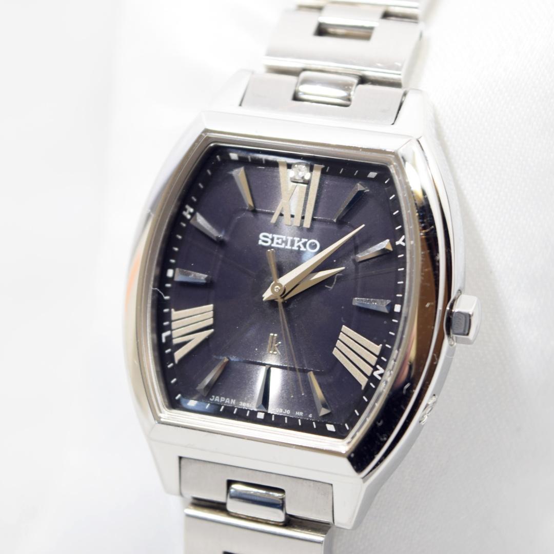[美品 箱付] SEIKO セイコー ルキア レディース 電波ソーラー 黒/銀
