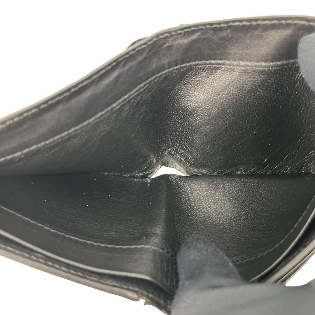 希少✨ボッテガヴェネタ 二つ折り財布 イントレチャート ブラック レザー