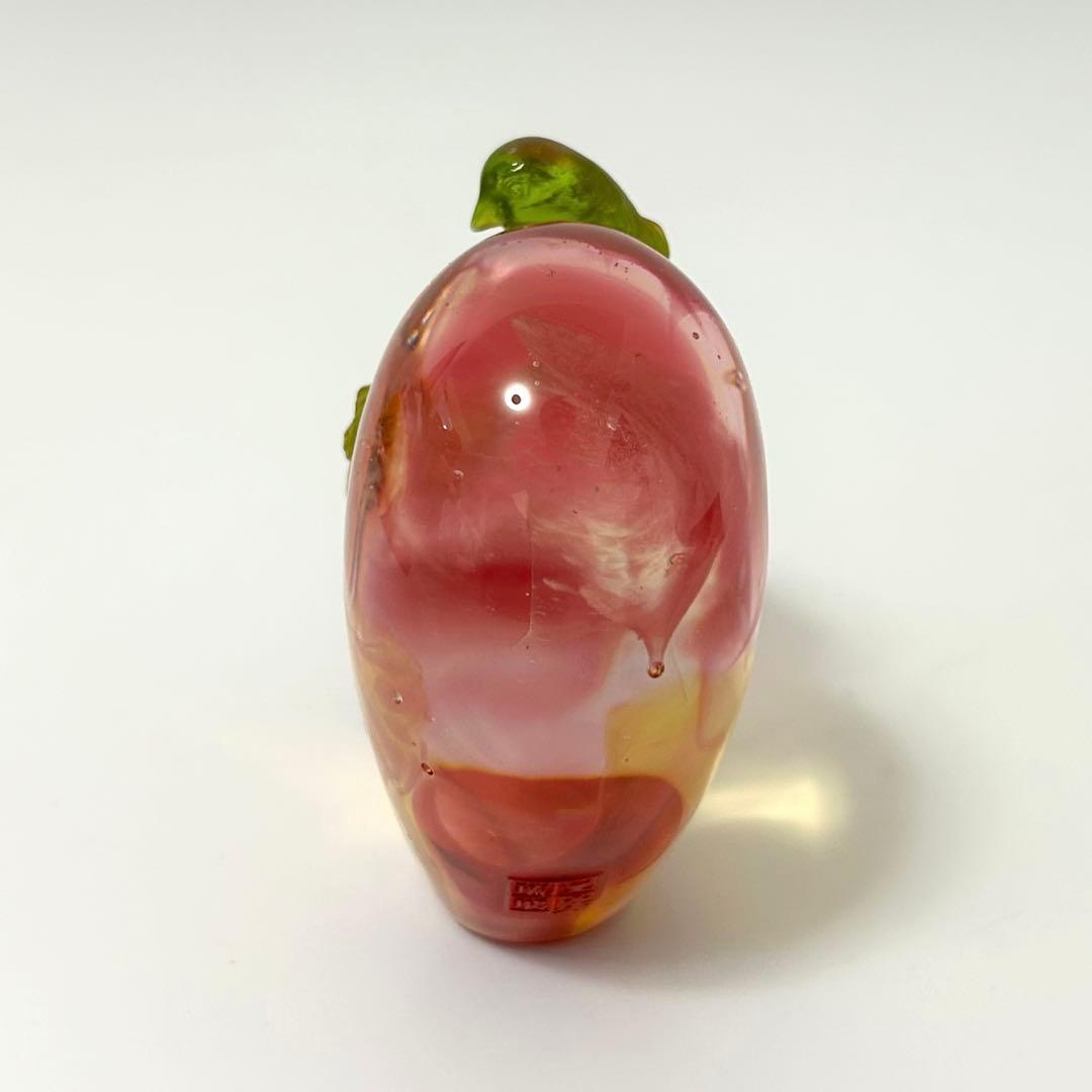 琉璃工房 LIULI カササギ ハート型 ガラス工芸 置物 オブジェ 恋愛運