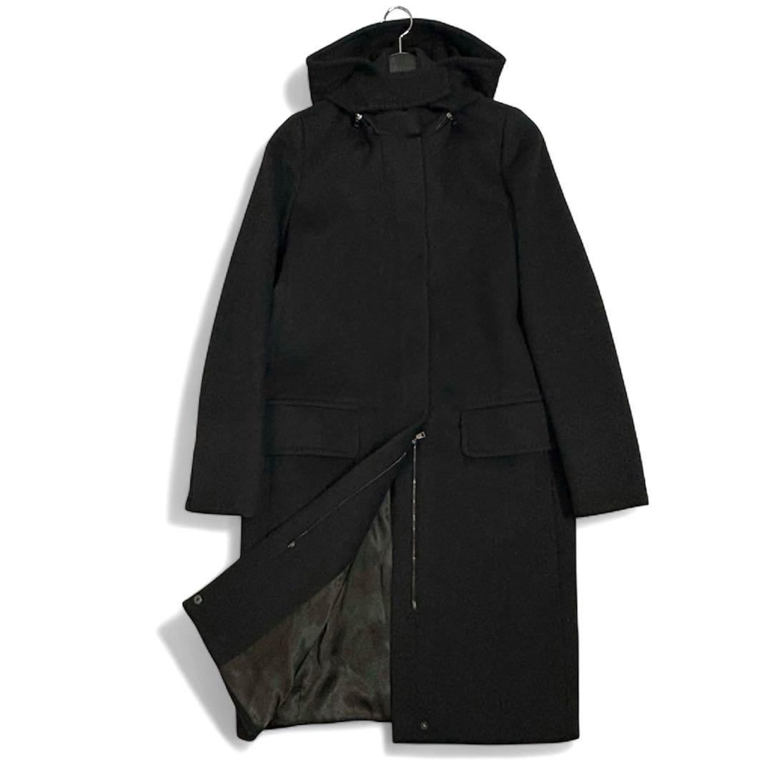 美品✨マックスマーラ フーデッドコート 白タグ カシミヤ ブラック 40